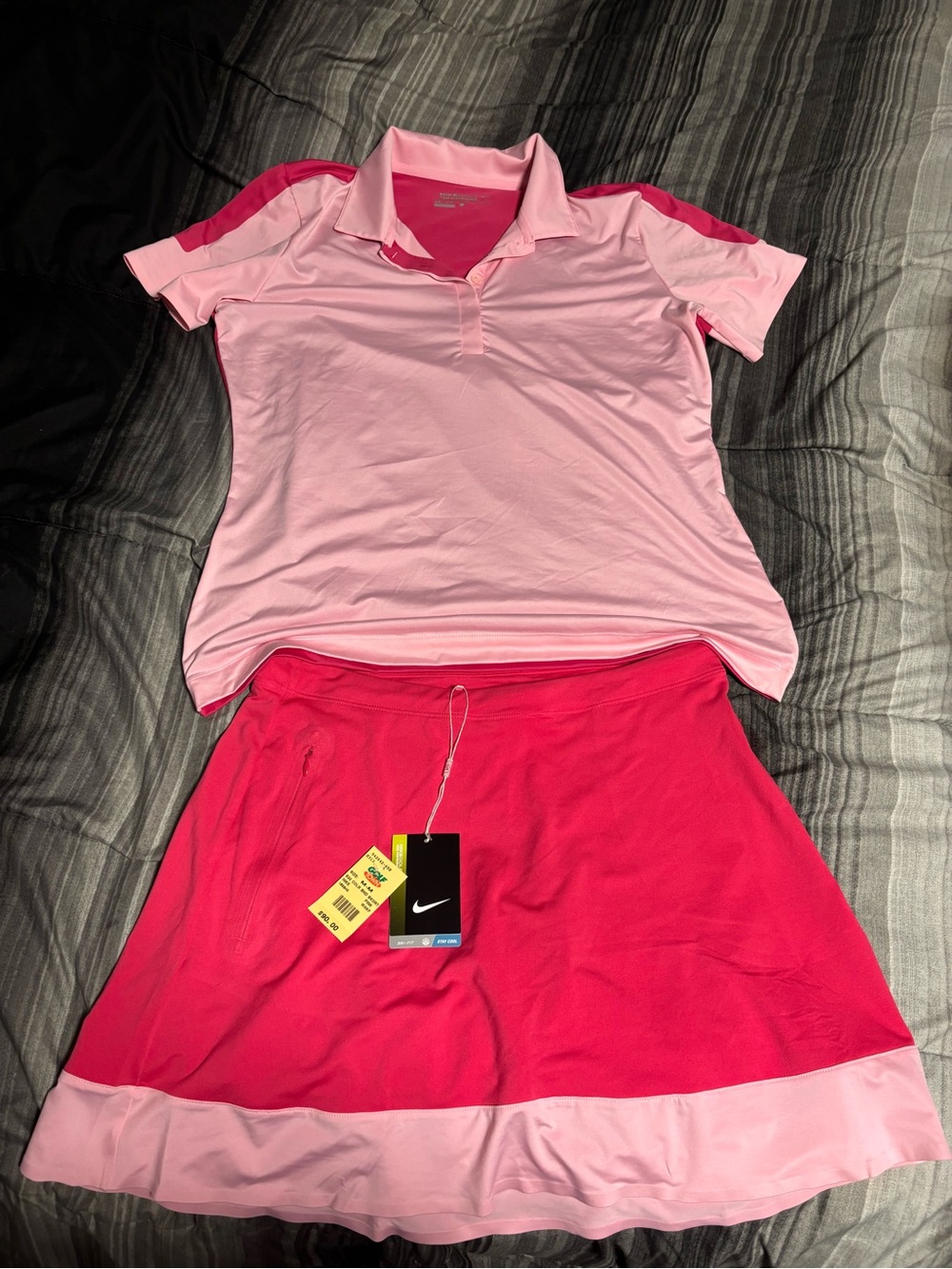 Nike Two-Tone Pink Golf Polo and Skort Set